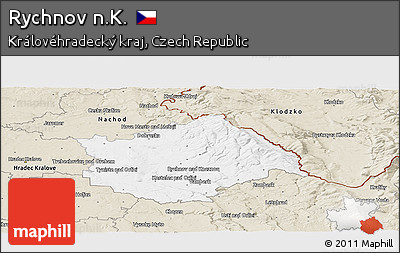 Classic Style Panoramic Map of Rychnov N.K.