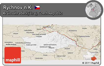 Classic Style Panoramic Map of Rychnov N.K.