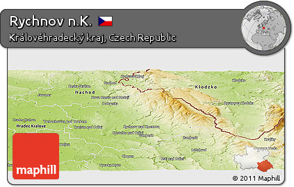 Physical Panoramic Map of Rychnov N.K.