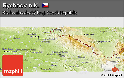 Physical Panoramic Map of Rychnov N.K.