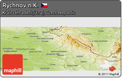 Physical Panoramic Map of Rychnov N.K.