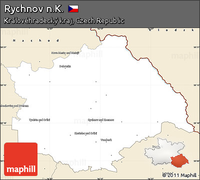 Classic Style Simple Map of Rychnov N.K.