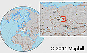 Gray Location Map of Trutnov