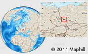 Shaded Relief Location Map of Trutnov