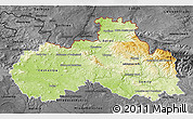 Physical 3D Map of Liberecký kraj, darken, desaturated