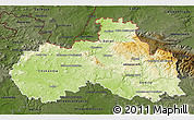 Physical 3D Map of Liberecký kraj, darken