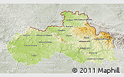 Physical 3D Map of Liberecký kraj, lighten, semi-desaturated