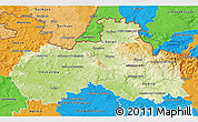 Physical 3D Map of Liberecký kraj, political outside