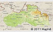 Physical 3D Map of Liberecký kraj, shaded relief outside