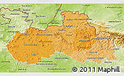 Political Shades 3D Map of Liberecký kraj, physical outside