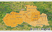 Political Shades 3D Map of Liberecký kraj, satellite outside