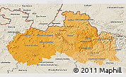 Political Shades 3D Map of Liberecký kraj, shaded relief outside