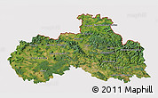 Satellite 3D Map of Liberecký kraj, cropped outside