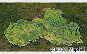 Satellite 3D Map of Liberecký kraj, darken