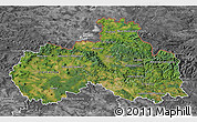 Satellite 3D Map of Liberecký kraj, desaturated