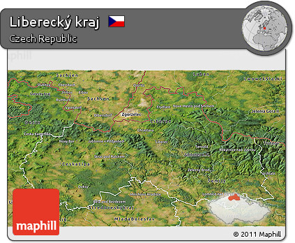 Satellite 3D Map of Liberecký Kraj