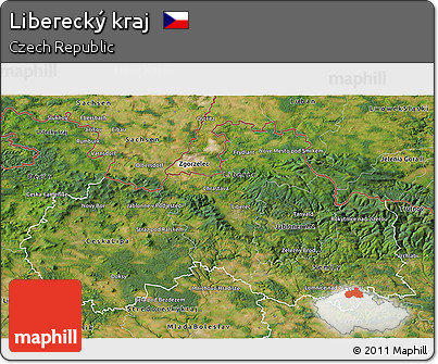 Satellite 3D Map of Liberecký Kraj