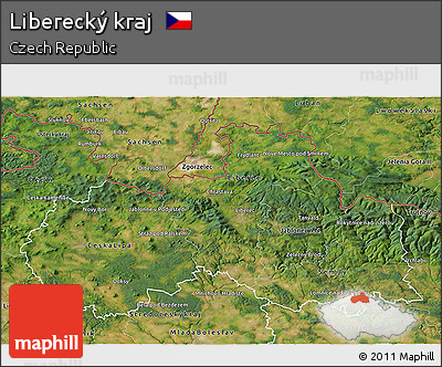 Satellite 3D Map of Liberecký Kraj
