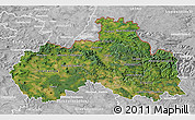 Satellite 3D Map of Liberecký kraj, lighten, desaturated