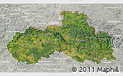Satellite 3D Map of Liberecký kraj, lighten, semi-desaturated