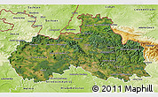Satellite 3D Map of Liberecký kraj, physical outside