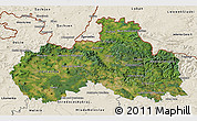 Satellite 3D Map of Liberecký kraj, shaded relief outside