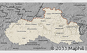 Shaded Relief 3D Map of Liberecký kraj, darken, desaturated