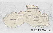 Shaded Relief 3D Map of Liberecký kraj, lighten, desaturated