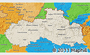 Shaded Relief 3D Map of Liberecký kraj, political outside