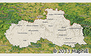 Shaded Relief 3D Map of Liberecký kraj, satellite outside