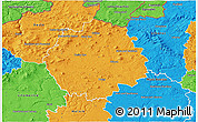 Political 3D Map of Česká Lípa