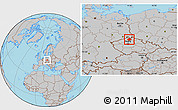 Gray Location Map of Česká Lípa