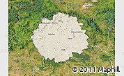 Shaded Relief Map of Česká Lípa, satellite outside