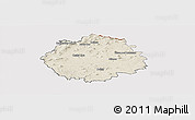 Shaded Relief Panoramic Map of Česká Lípa, cropped outside