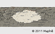 Shaded Relief Panoramic Map of Česká Lípa, darken