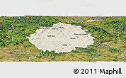 Shaded Relief Panoramic Map of Česká Lípa, satellite outside