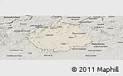 Shaded Relief Panoramic Map of Česká Lípa, semi-desaturated