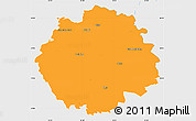 Political Simple Map of Česká Lípa, single color outside