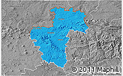 Political 3D Map of Liberec, desaturated