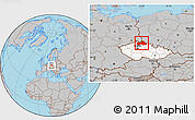 Gray Location Map of Liberecký kraj, highlighted country