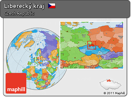 Political Location Map of Liberecký Kraj