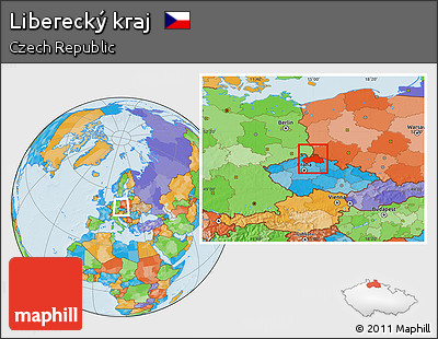 Political Location Map of Liberecký Kraj