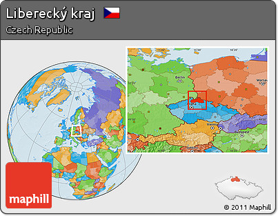 Political Location Map of Liberecký Kraj