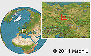 Satellite Location Map of Liberecký kraj, within the entire country