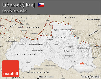 Classic Style Map of Liberecký Kraj