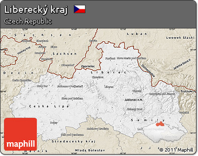 Classic Style Map of Liberecký Kraj