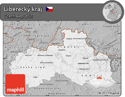 Gray Map of Liberecký Kraj