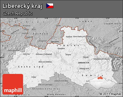 Gray Map of Liberecký Kraj