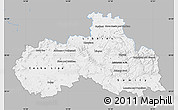 Gray Map of Liberecký kraj, single color outside