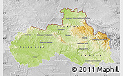 Physical Map of Liberecký kraj, lighten, desaturated